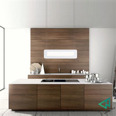 Thi Công tủ bếp gỗ óc chó tự nhiên - MH003
