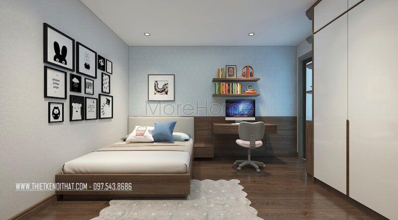 Tranh canvas treo tường khiến không gian phòng ngủ cho bé thêm phần sinh động và đáng yêu