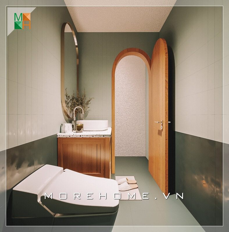 Một mẫu thiết kế dành cho nhà vệ sinh có diện tích nhỏ nhưng vẫn đầy đủ tiện nghi cho chung cư, nhà phố, quán cafe mang phong cách hiện đại